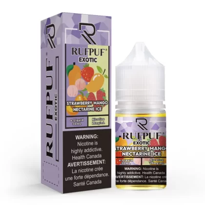 RufPuf Exotic Strawberry Mango Nectarine Ice Nic Salt – 30ml - Vape Product, Vape Product