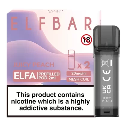 JUICY PEACH ELF BAR ELFA PREFILLED POD - Eliquidsupply