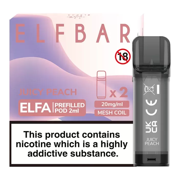 JUICY PEACH ELF BAR ELFA PREFILLED POD - Eliquidsupply