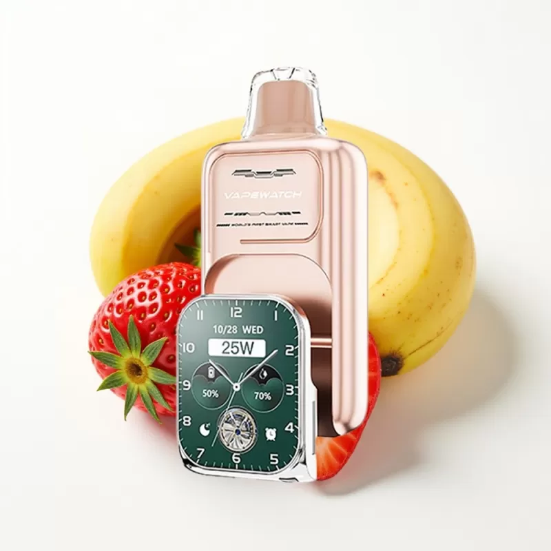 JNR VapeWatch 30000 Puffs Fresa Plátano, 19mL, 5%, Carga Tipo-C