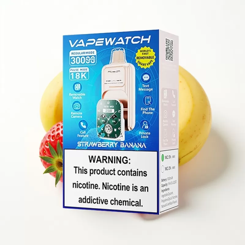 JNR VapeWatch 30000 Puffs Fresa Plátano, 19mL, 5%, Carga Tipo-C - Image 2