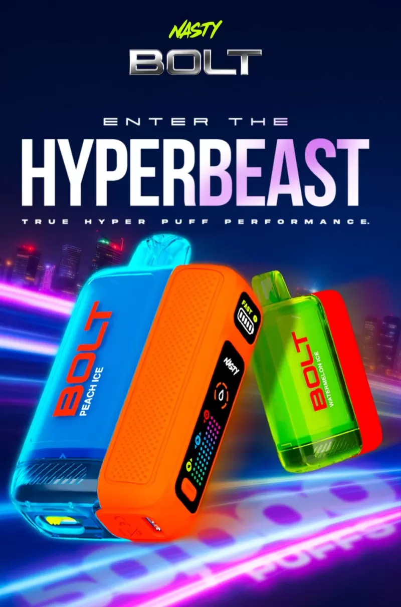 NASTY BOLT HYPERBEAST 50000 PUFFS DISPOSABLE VAPE - Mango Ice, Grape Ice
