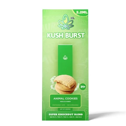 Super Knockout THC Vape Pen with Delta 9 + THC-P + THC-X + HHC- P + Delta 8 – Animal Cookies – Kush Burst