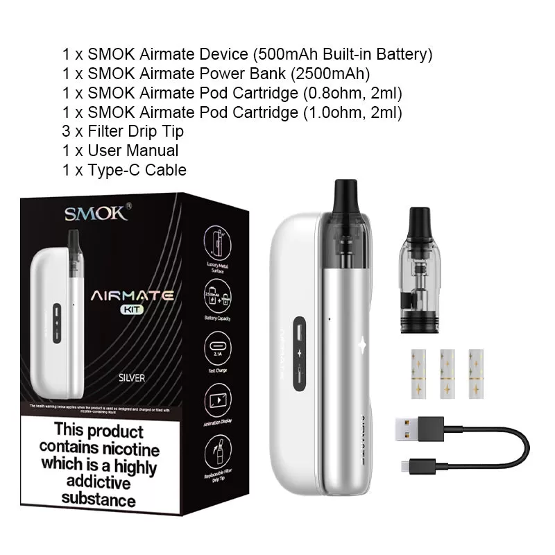 SMOK Airmate Pod Kit 15W - Silver - Image 3