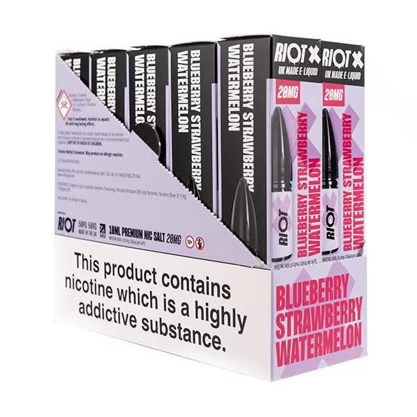 Riot X Nic Salt E-Liquids - Pack of 10 - Apple Sour Strawberry / 10mg - Image 3