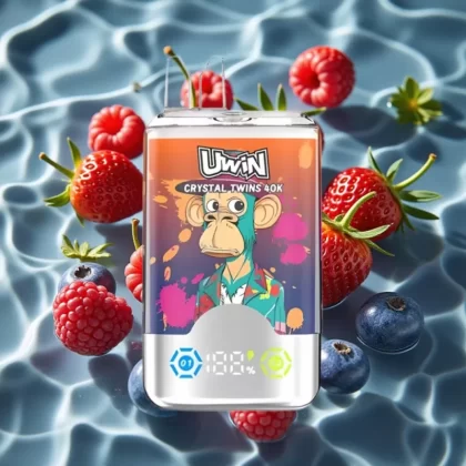 UWIN Crystal Twins 40000 Puffs Dual Flavor Disposable Vape Strawberry Raspberry Cherry Mr Blue - Bangvapeaustralia