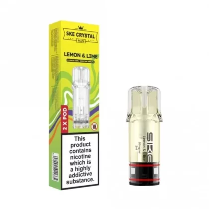 SKE Crystal Plus Lemon & Lime Nic Salt E Liquid Pods – Crystal Plus (2 x 2ml)
