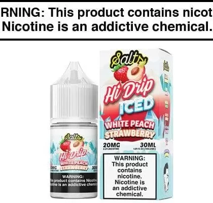 WHITE PEACH STRAWBERRY ICED BY HI-DRIP SALTS 30ML (2x15ML) - Vapejuice