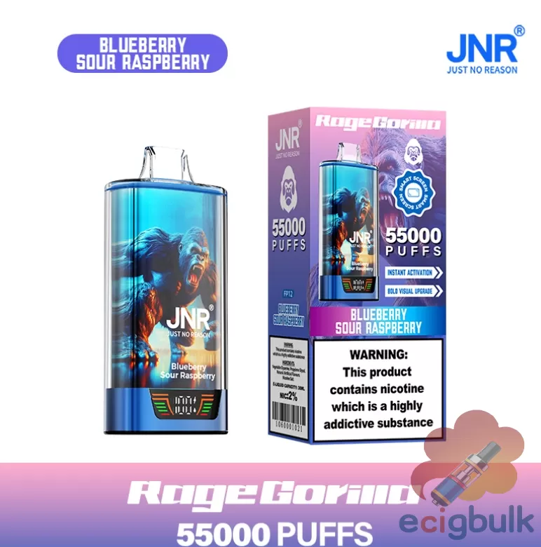 JNR RageGorilla 55000 Puffs Disposable Vape – 20 Flavors | 2% Nicotine