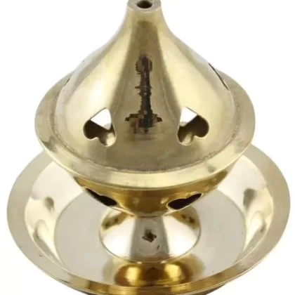 ZenN – Brass Polished Incense Burner w/ Plate