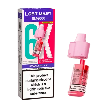 Strawberry Ice Lost Mary BM6000 Refill Pack - Vapeshop Co