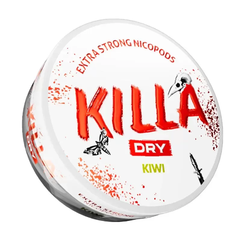 Kiwi Killa DRY Nicotine Pouches 16mg – 5 Tubs
