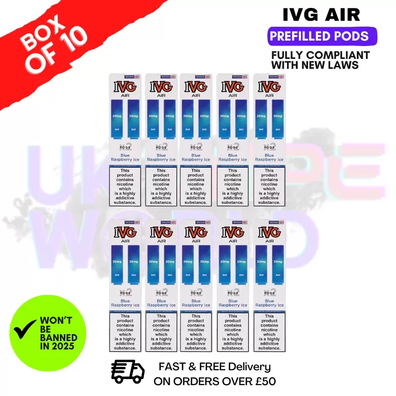 Blue Raspberry ICE IVG AIR Prefilled Pod Box Of 10