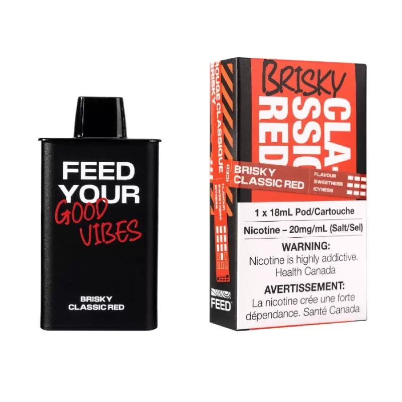 FEED 9K Pods – Briskey Classic Red, 9000 Puffs