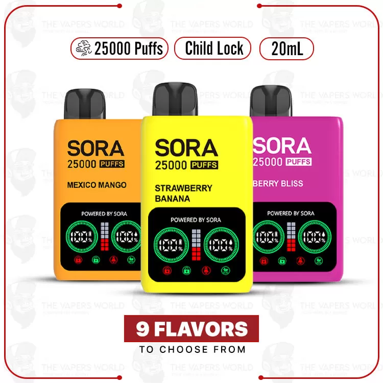 Sora 25K Puffs Disposable Vape – Fruit Series - Thevapersworld
