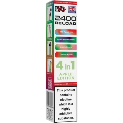IVG 2400 Reload 4-in-1 Multi Flavour Prefilled Vape Pods - Flavour#Apple Edition>Banana Edition>Berry Edition>Blackberry Edition>Blackcurrant Edition>Blue Edition>Blueberry Edition>Cherry Ed