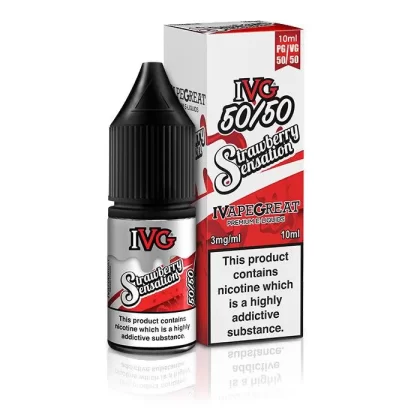 IVG 50/50 Strawberry Sensation 10ml Nic Salt Vape Juice - Strength 3mg