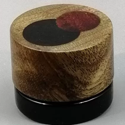5ml Black Glass Container with Walnut/Padauk/Wenge Top by PhattPiggie
