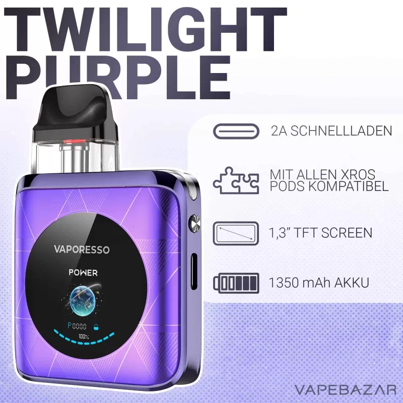 Vaporesso XROS 4 NANO – Twilight Purple - Pod Kit; 1350 mAh (F84218) - Image 2