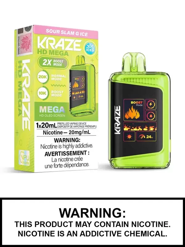 Sour Slam G Ice Kraze HD Mega Disposable Vape