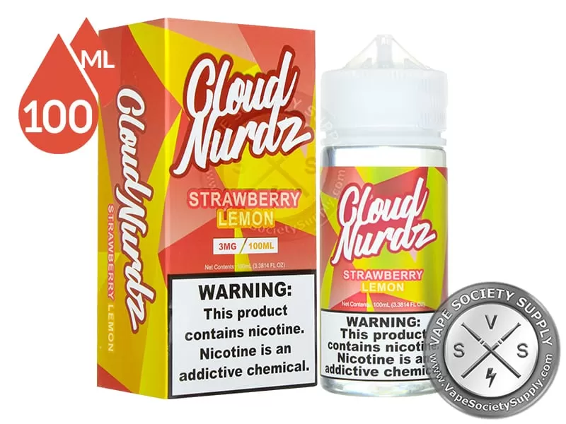 Strawberry Lemon by Cloud Nurdz 100ml - Vape Product, Vape Product (65BF6F) - Image 2