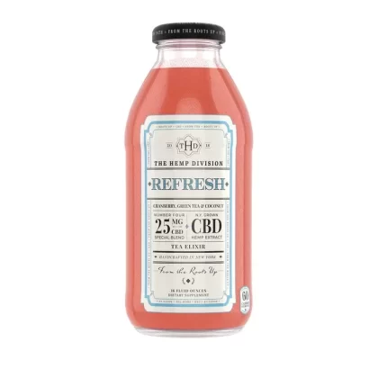 The Hemp Division Refresh Case of 12 – Cranberry, Green Tea & Coconut – 25 MG CBD