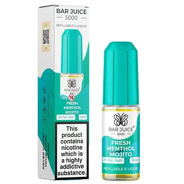 FRESH MENTHOL MOJITO NICOTINE SALT E-LIQUID BY BAR JUICE 5000