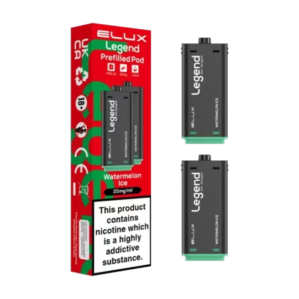 Watermelon Ice Elux Legend 1500 Pods - 20mg - Vape Product (C7F9A9)