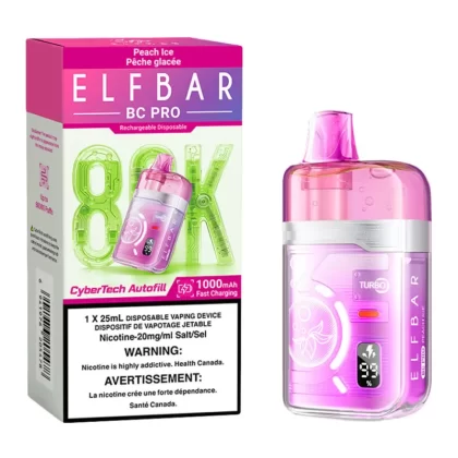 Elf Bar BC Pro 80K Disposable Vape Device - Peach Ice 25ml - 20mg/ml