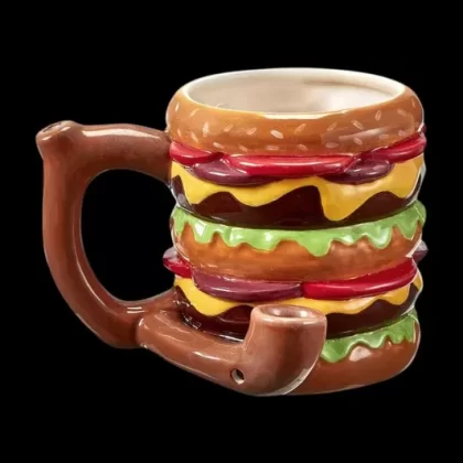 Double Cheeseburger Ceramic Pipe Mug - Vape Store