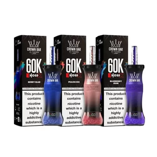 Crown Bar 60K E-Hose X Disposable Vape Device – 6PK