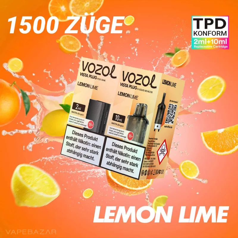 Vozol Vista Plug – Lemon Lime Prefilled Pod - Vapebazar