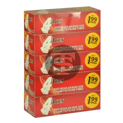 4 Aces Filter Tubes K.S. $1.99 Regular 5 Cartons of 200