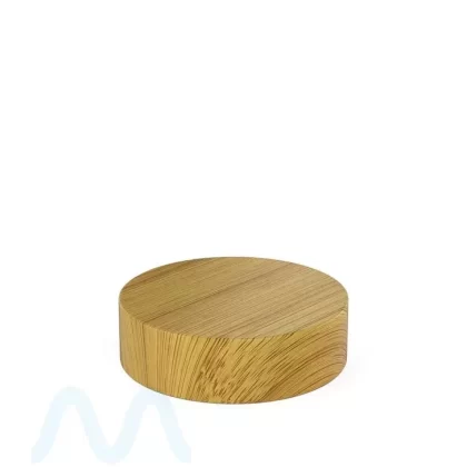 Child Resistant | Flat Push Down & Turn Plastic PCR Caps w/ Foam Liner | 53mm – Bamboo Wood – 120 Count