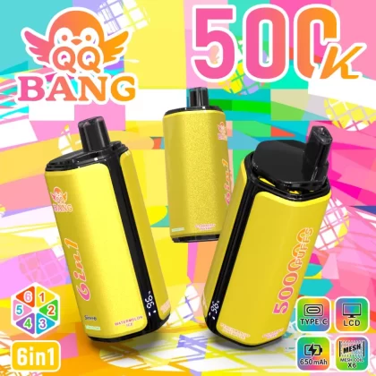 QQ BANG 500K | 6-in-1 taste switch, 500000 puffs, LCD display, bulk disposable vape