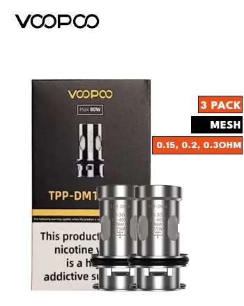 Voopoo TPP Replacement Coils - DM1 - 0.15 Ohm Mesh - Three Pack, DM2 - 0.20 Ohm Mesh - Three Pack