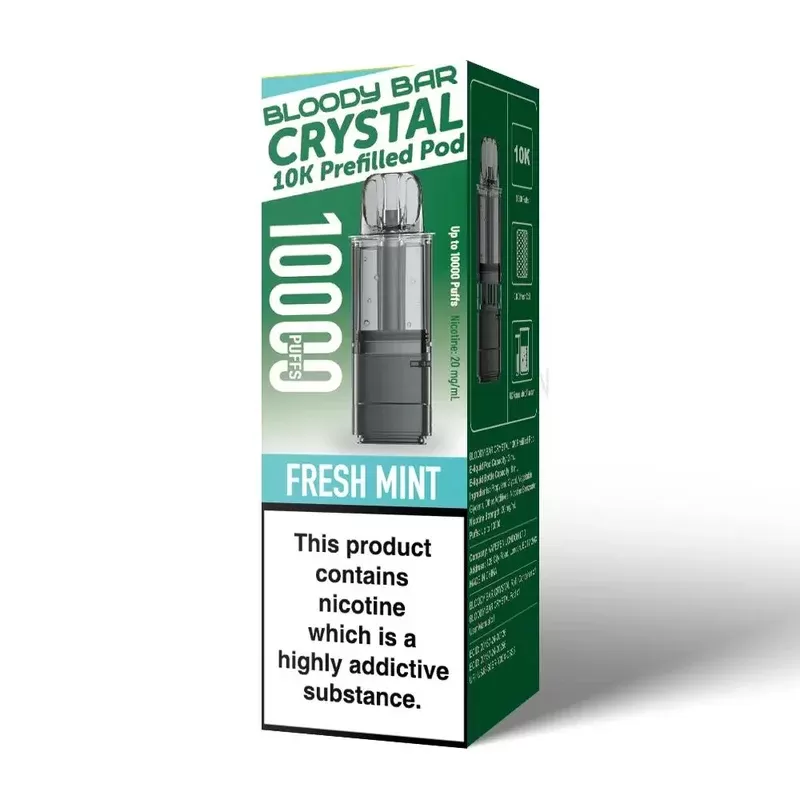 Bloody Bar Crystal 10K Prefilled Pod Fresh Mint - Nicotine Strength#20mg