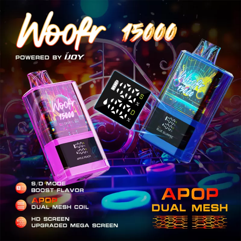 Woofr 15000 Powered by iJoy Device - 15000 Puffs - Strawberry Chew