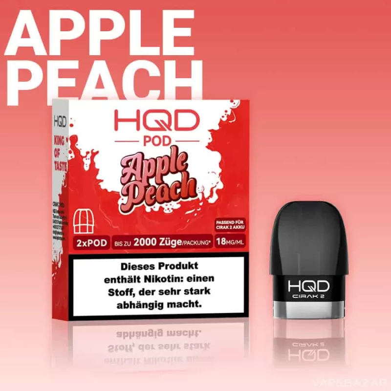 HQD Cirak 2 Pods – Apple Peach - HQD Cirak / Nein / 2ml / 18mg/ml - Image 2