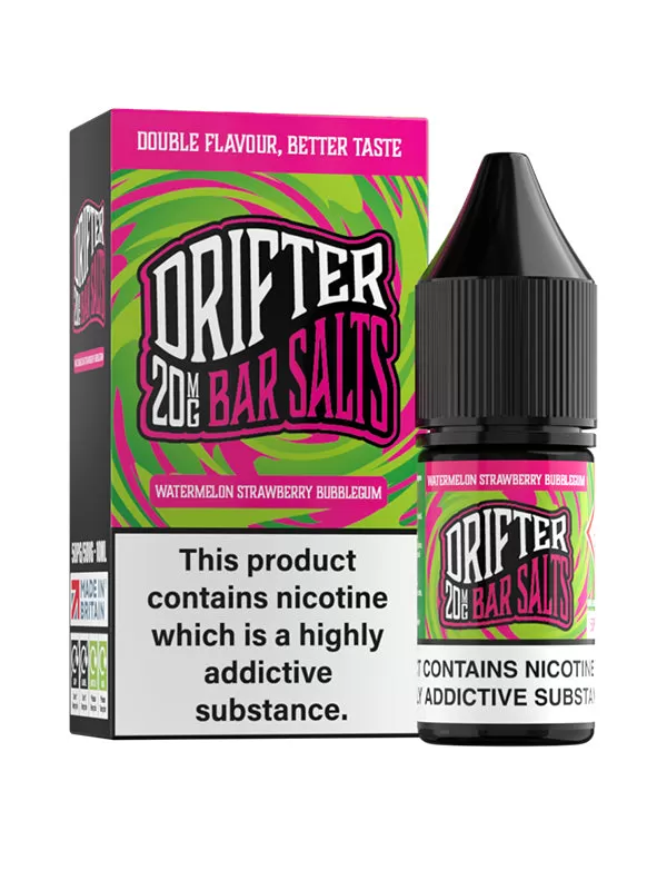 Watermelon Strawberry Bubblegum Drifter Bar Salts E-Liquid - 10mg - Image 2