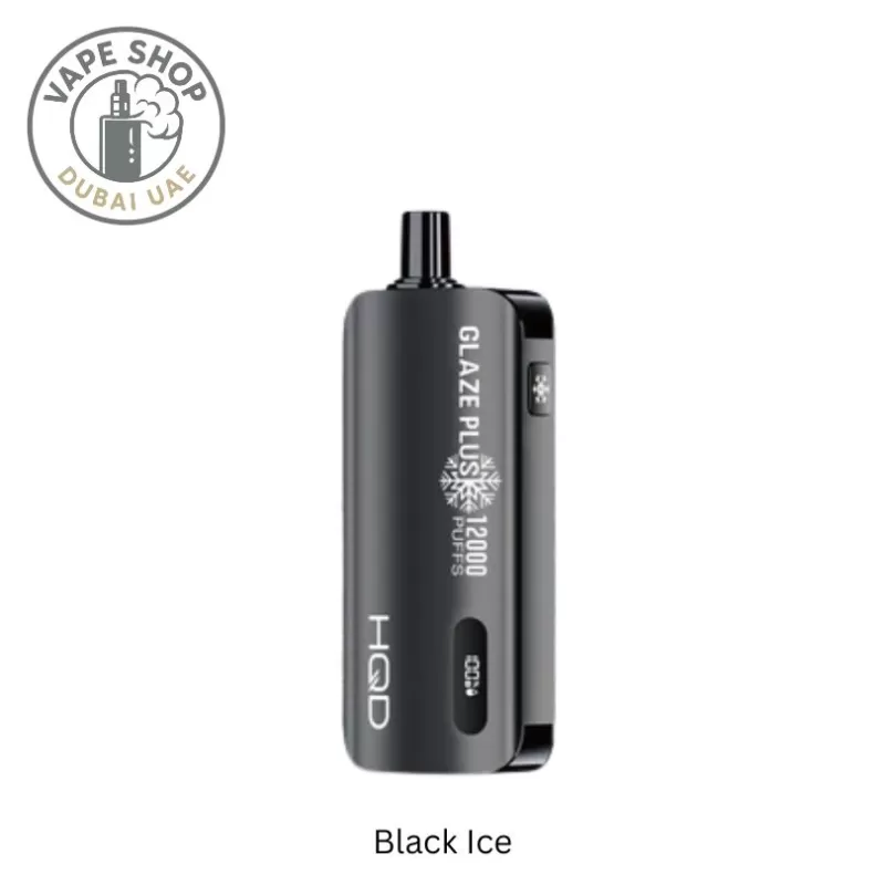 HQD Glaze Plus 12000 Puffs 50MG Nicotine Dual Mesh Coil Disposable - Vape Product, FULL BOX 10 DEVICE; Black Ice, Blackcurrant - Image 2