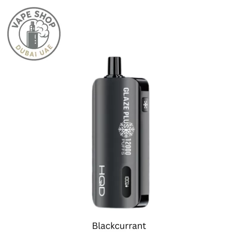HQD Glaze Plus 12000 Puffs 50MG Nicotine Dual Mesh Coil Disposable - Vape Product, FULL BOX 10 DEVICE; Black Ice, Blackcurrant - Image 3