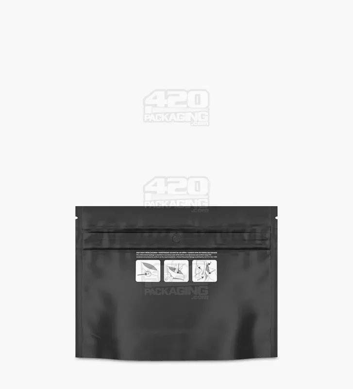 Child Resistant & Tamper Evident | DymaPak Black Mylar Exit Bags | 8in x 6in – 28g – 250 Count