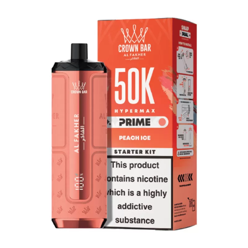 Al Fakher Hypermax Prime 50K Prefilled Pod Kit Peach Ice - 20mg