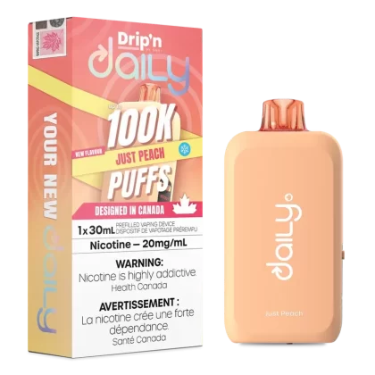 Drip’n Daily Disposable Vape – 100K Puffs – 30mL – Just Peach