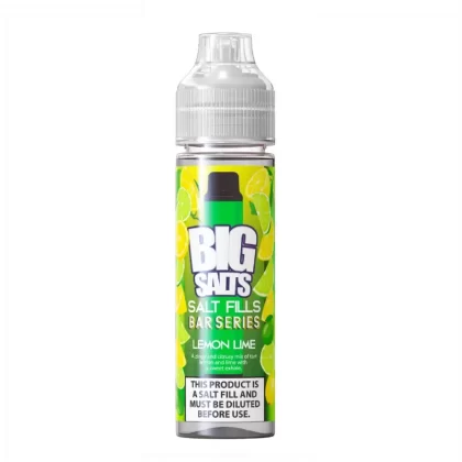 Big Salts Lemon Lime – 60ml Salt Fills E Liquid - 5mg Nic Strength Including 3 x Blue Salt Shots, 10mg Nic Strength Including 3 x Pink Salt Shots
