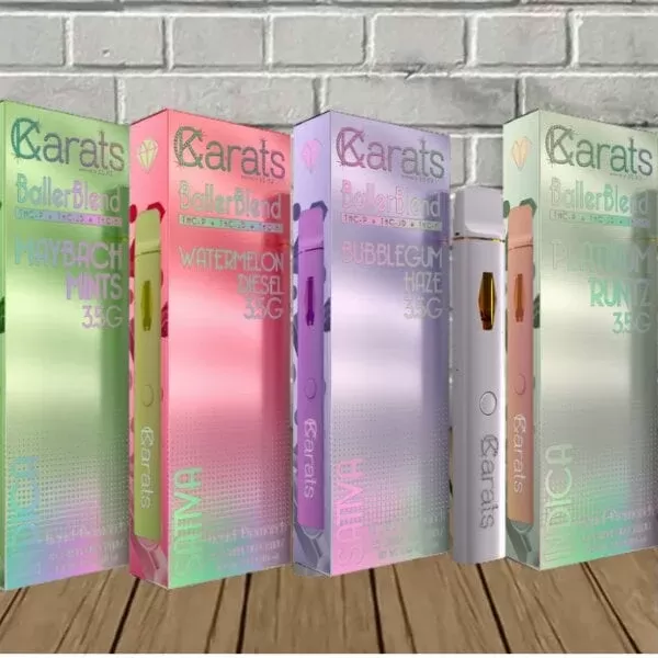 Carats Baller Blend Disposable 3.5g - strain#Platinum Runtz (Indica) DISPOSABLE>Watermelon Diesel (Sativa) DISPOSABLE - OUT OF STOCK>Maybach Mints (Indica) DISPOSABLE>Bubblegum Haze (Sativa)