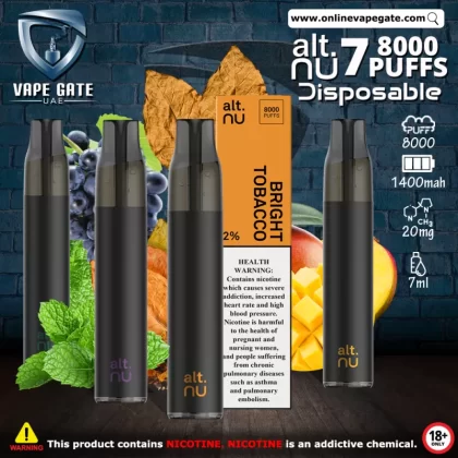 Alt.NU 7 Disposable Vape (8,000 Puffs) - Strawberry Ice / 20 mg