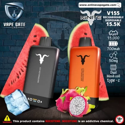 IGNITE - V155 Rechargeable Disposable Vape (15,500 Puffs) - Grape Ice / 50 mg