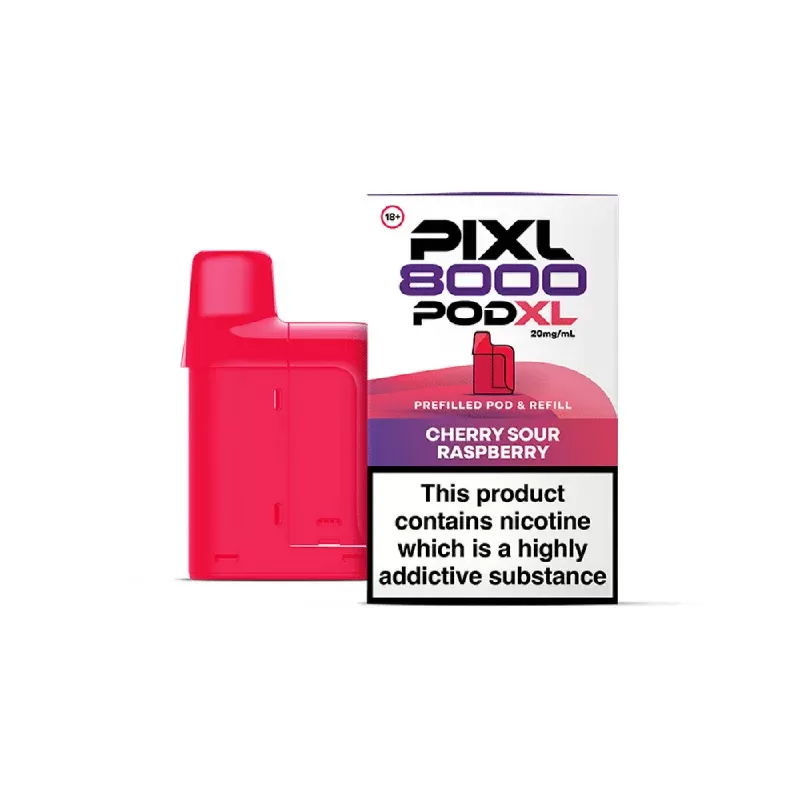 Pixl 8000 Cherry Sour Raspberry Refill Pods - Nicotine Strength#20mg (B34E71)